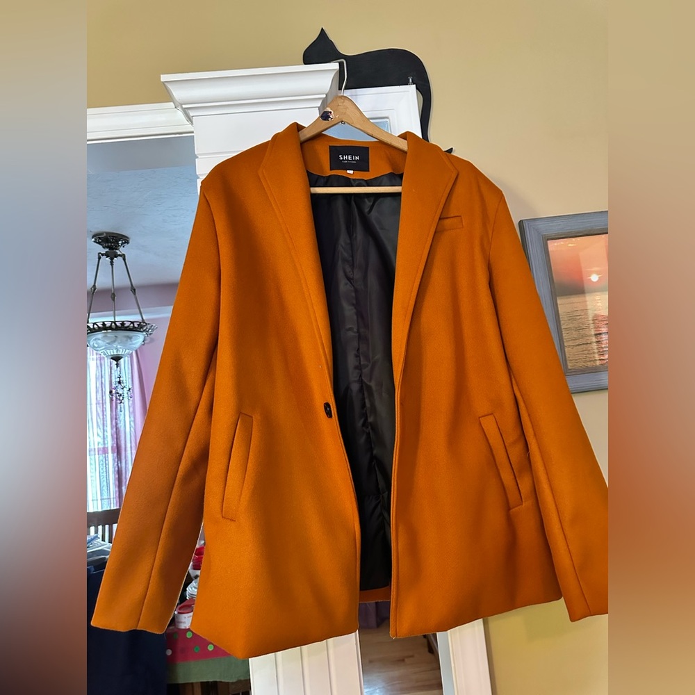 Burn Orange Button Up Jacket